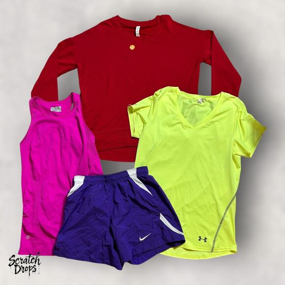 Women's Activewear Bundle Size Med Nike Under Armour Tops Shorts Gym Workout Set - Picture 1 of 4
